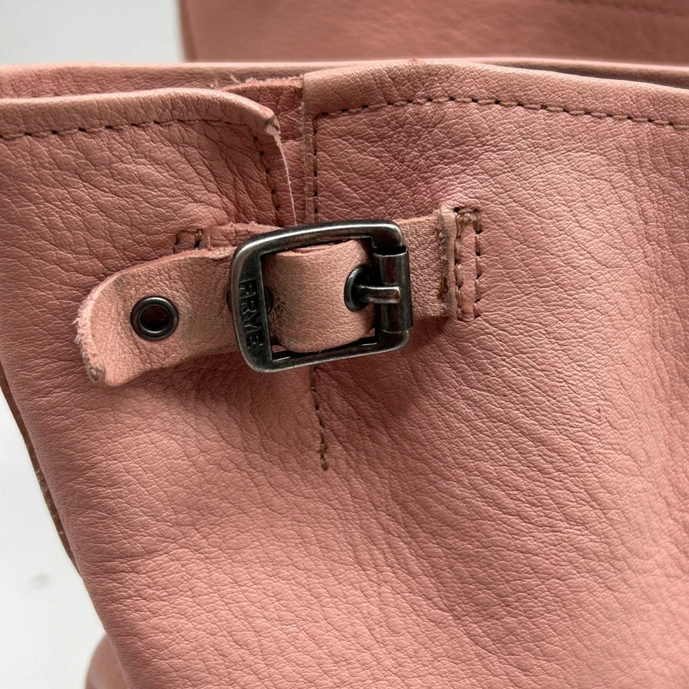 Frye Engineer Pull On Pink Leather Moto Boots 97503 Youth Size 2.5